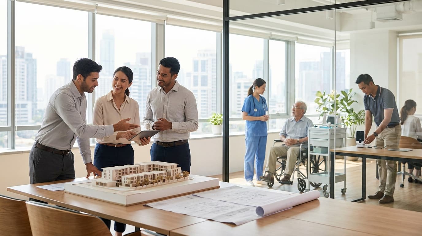 Healthcare professionals planning a new healthcare business